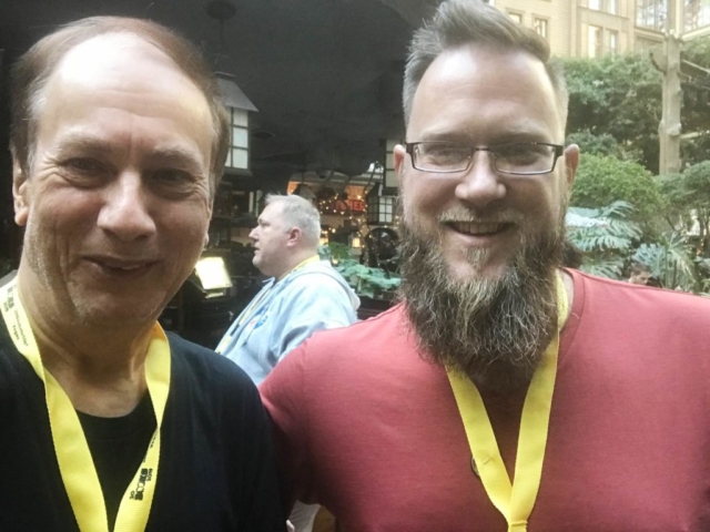 Thriller authors JD Lasica and Nick Thacker take a selfie during 20Books Vegas.