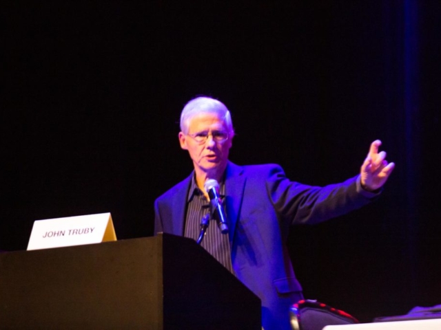 John Truby during his morning talk at 20Books Vegas.