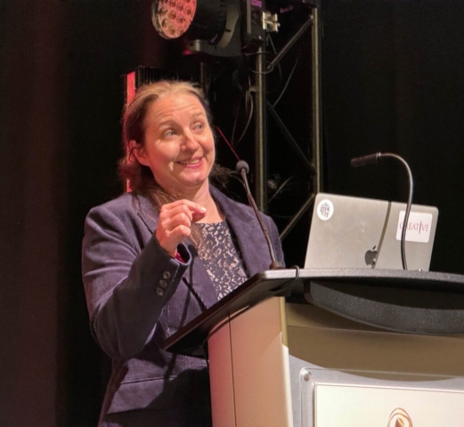 Joanna Penn during her stirring morning address.